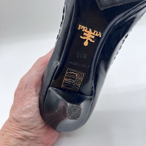 Prada Black Patent Leather Heels - Picture 11 of 16